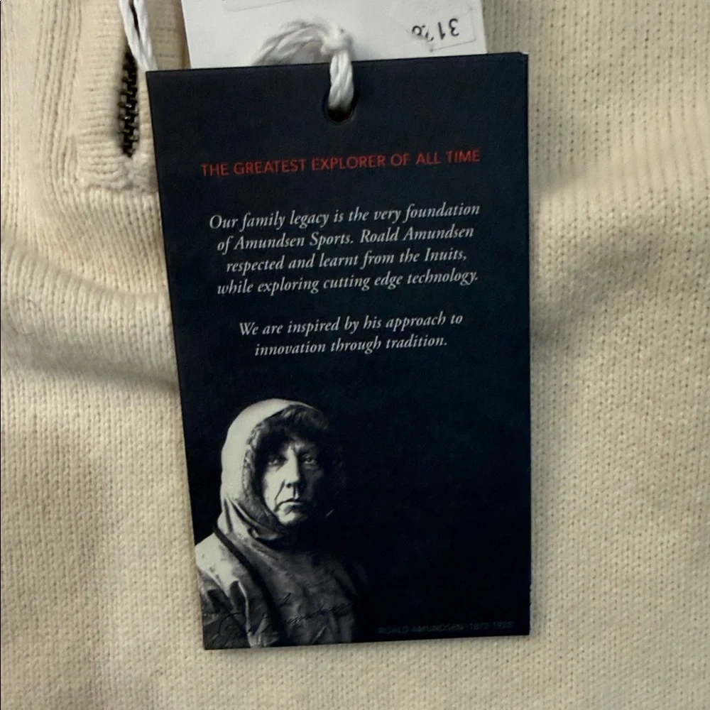 Cream Amundsen BNWT Half-Zip Knit Sweater with Ribbed Collar - Picture 5 of 13